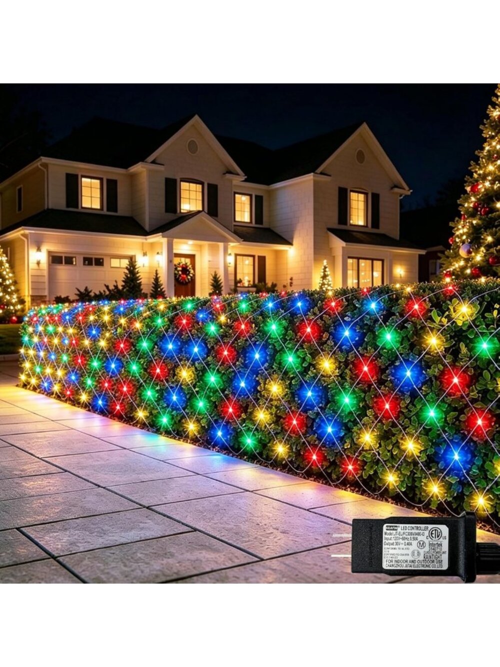 34.5ft Christmas Net Lights - Waterproof Connectable Outdoor String Lights, 8